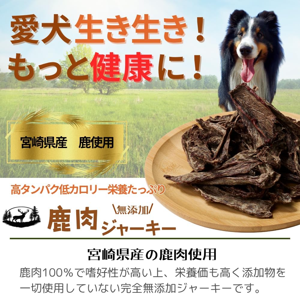 犬 おやつ いぬ 無添加 鹿肉ジャーキー ジャーキー 犬のおやつ 国産 低アレルゲン 低脂質 宮崎県産 (100g, 鹿肉) thumbnail 2
